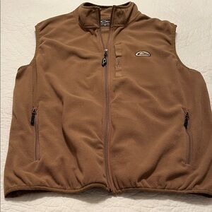 Drake Fleece Camp Vest, Brown Zip-up, Anti-pill, Men’s XL